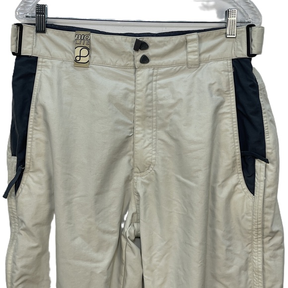 Burton Bio-Lite Beige Snow Pants Zippered Pockets Adjustable Waist Womens L - Picture 2 of 11